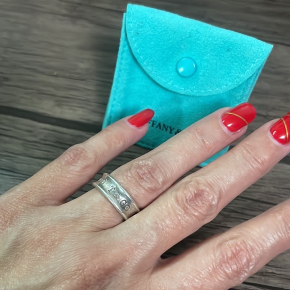 Tiffany & Co 1837 Sterling Silver Band Ring Authentic Size 5.75 - Picture 2 of 7